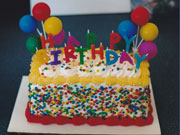 Happy Birthday Candles Cake with Sprinkle Sides