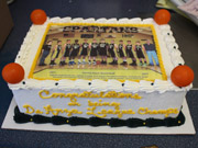 Photo cake with basketball team