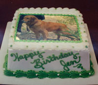 Cake with photo of dog